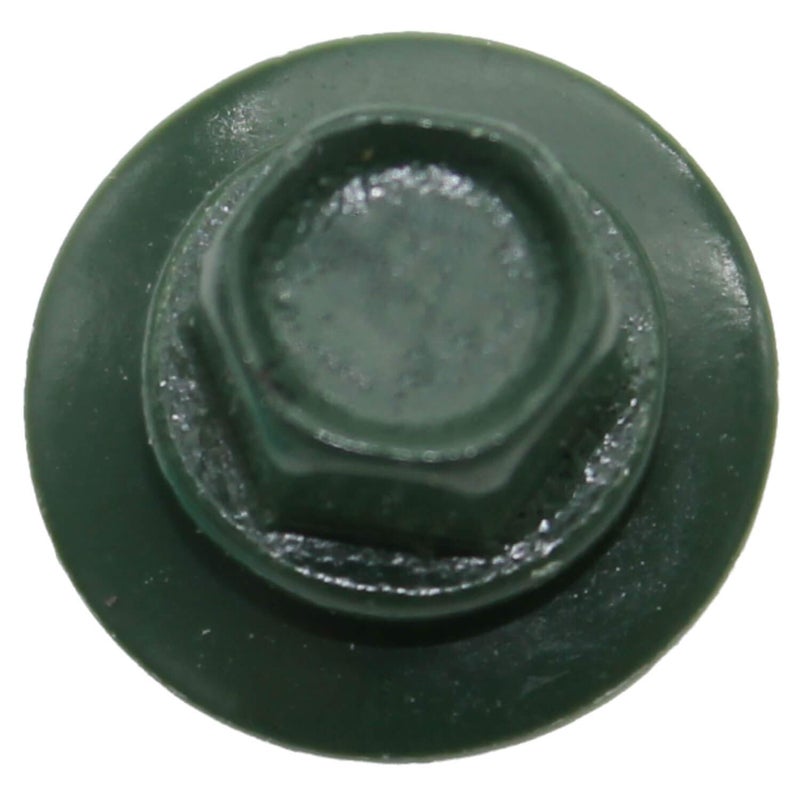Jake Sales Metal Roofing Screws: (250) 10 x 1-1/2" Evergreen Hex Head Sheet Metal Roof Screw. Self Starting Metal to Wood siding Screws. EPDM Washer. Colored Head - Image 4